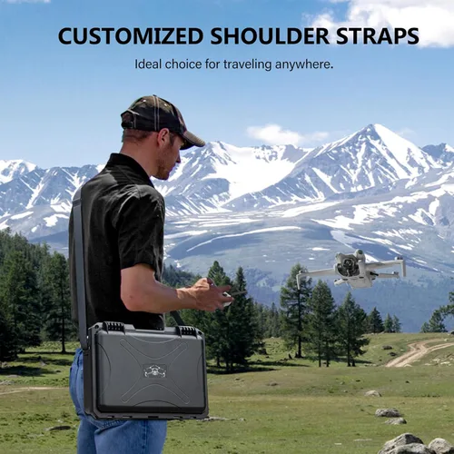 Vista 6 de STARTRC Mini 4 Pro Funda de Transporte Dura Impermeable para DJI Mini 3 Pro/3 Accesorios, Estuche de Viaje para Fly More Combo
