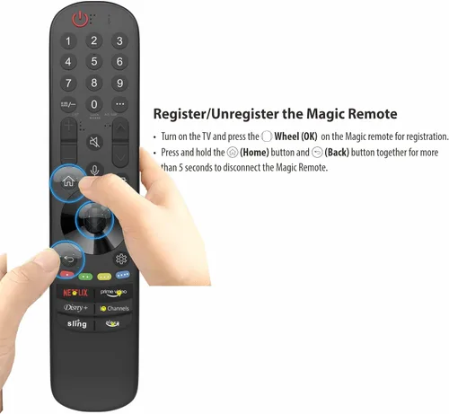 Vista 6 de Mando a distancia mágico para LG Remote Control para Smart TV 2025-2018 Puntero, control de voz, Bluetooth, MR25, MR24, 23, 22, 21,20,19,18 GA/GN.