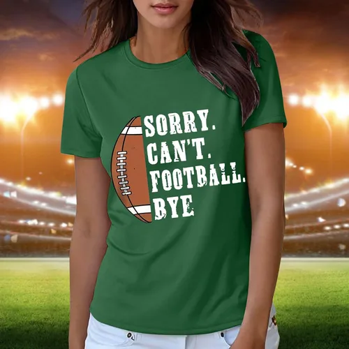 Vista 4 de Camisas de cuello redondo para mujer, otoño, verano, manga corta, entrenamiento, gimnasio, fútbol, camiseta divertida para mujer 2023