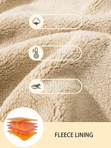 Vista 7 de MAGCOMSEN Chaqueta de forro polar con capucha para hombre, con cremallera completa, cálida, mullida, resistente al viento, abrigos de invierno