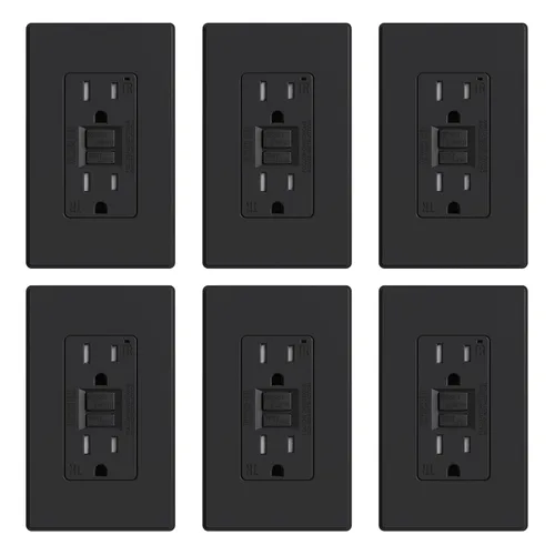 Vista 34 de ELEGRP Toma GFCI de 15 amperios, toma eléctrica GFI de autoprueba con diseño más delgado, receptáculo GFCI resistente a manipulaciones TR