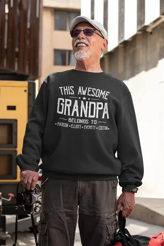 Vista 6 de IZI POD - Camisa personalizada para abuelo, nietos, para cumpleaños, Navidad, Día del Padre, papá, abuelo