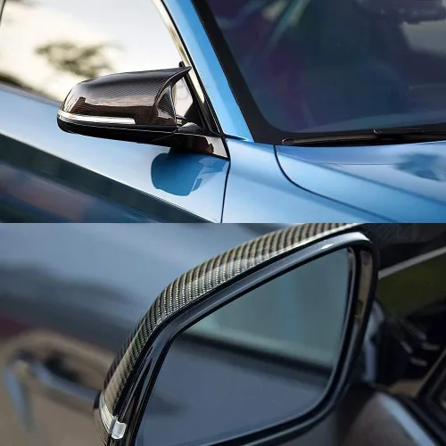 Vista 6 de Tapa de repuesto para espejo lateral de fibra de carbono negro brillante compatible con BMW serie 1 F20 2 series F22 F23 3 series F30 F31 F34 4