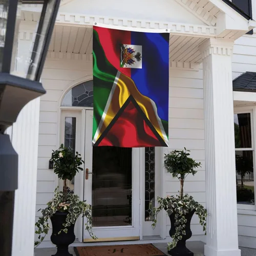 Vista 7 de Banderas para exteriores de 3 x 5 pies, bandera de Guyana haitiana y guyanesa de Haití, banderas de impresión de doble cara de 3 x 5 pies, pancarta