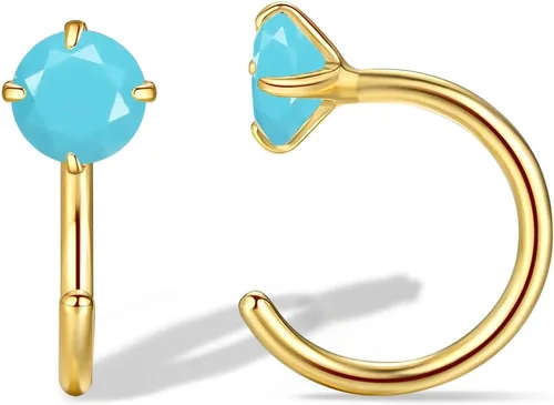 Vista 14 de Aretes pequeños de plata de ley 925 para mujer