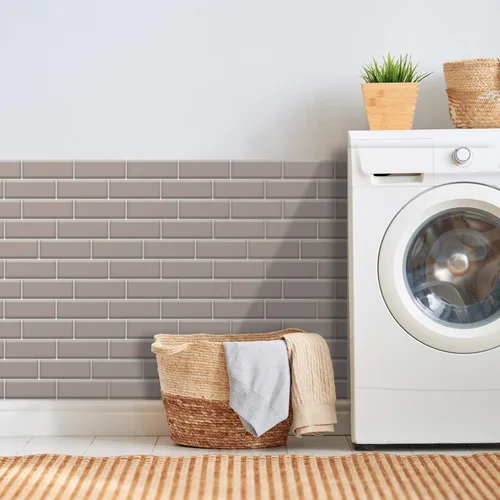 Vista 3 de WALPLUS - 12 Hojas de azulejos adhesivos 3D, 12 x 6 pulgadas, despega y pega, para loseta en muro, cocina, baño y metro, adorno resistente al calor