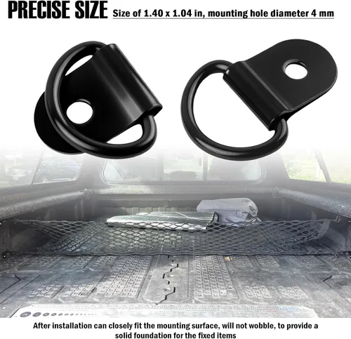 Vista 5 de Juego de anclaje de amarre de anillo en D mejorado de 6 piezas con tornillos, anclaje de amarre de remolque de acero inoxidable para asegurar redes