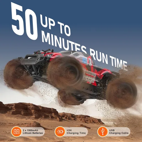 Vista 6 de VEVOR Auto de control remoto a escala 1:18 para adultos, 22.4 mi/h de alta velocidad, todo terreno, impermeable, IPX4, eléctrico, 4WD, todoterreno