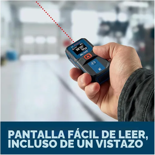 Vista 6 de Bosch GLM100-23 Blaze - Medidor láser de distancia de 100 pies, incluye 2 pilas AA