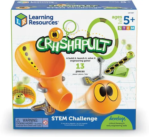 Vista 6 de Learning Resources Crashapult STEM Challenge, juego de catapulta STEM, 13 piezas, a partir de 5 años
