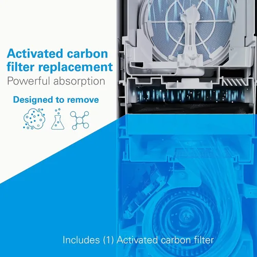 Vista 9 de Daikin Paquete de purificador de aire de habitación, purificador de aire HEPA con prefiltro, filtro de luz LED de carbono y UVC, cero ozono
