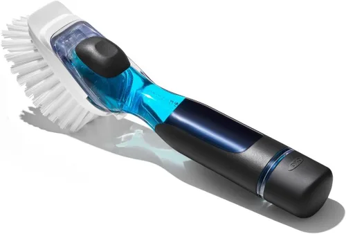 Vista 3 de OXO Good Grips - Cepillo dispensador de jabón con asa, cepillo para jabón