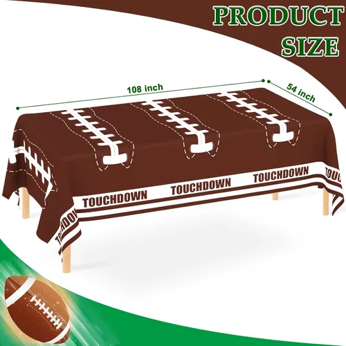 Vista 2 de Paquete de 2 decoraciones desechables para fiestas de fútbol, cumpleaños, manteles de plástico para fiestas temáticas de fútbol