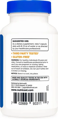 Vista 3 de Nutricost DIM (diindolilmetano) 300 mg, 120 cápsulas con BioPerine (2 Botellas)