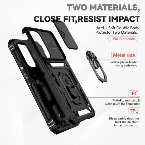 Vista 5 de Funda para Samsung Galaxy A54 5G, con protectores de pantalla y funda para cámara, [grado militar] 16 pies. Funda a prueba de caídas con función