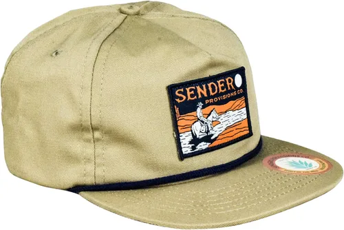 Vista 7 de Sendero Provisions Co. Sombrero de cuerda ajustable al aire libre con parche tejido Lone Rider (marrón claro), Beige Bronceado
