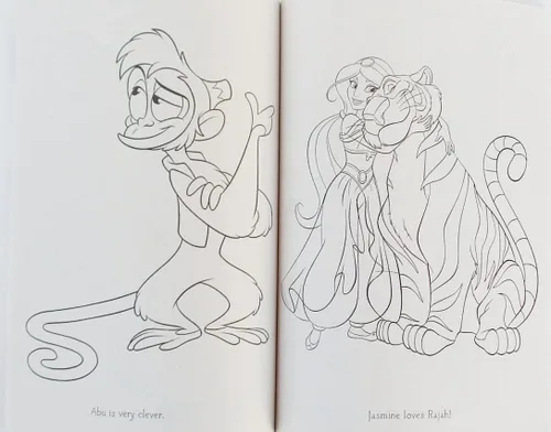 Vista 4 de Princess Jasmine and Rapunzel - Libro para colorear y actividades, 80 páginas, color blanco