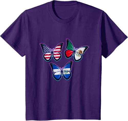 Vista 25 de Multiculti Heritage. Camiseta El Salvador México y Estados Unidos