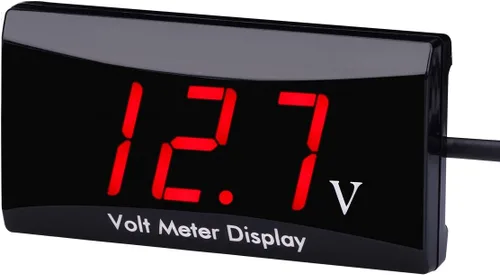 Vista 9 de Voltímetro digital de auto DC 12 V – AIMILAR con pantalla LED, medidor de voltaje para auto o motocicleta (Azul)