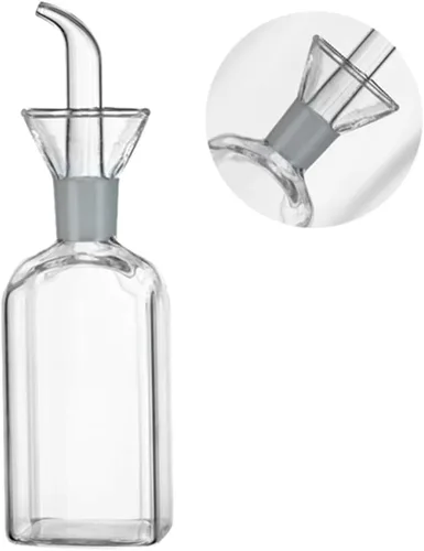 Vista 2 de LandHope Botella de aceite de vidrio dispensador de aceite de oliva, dispensador de medición de vinagre de aceite de cocina con boquilla para cocina
