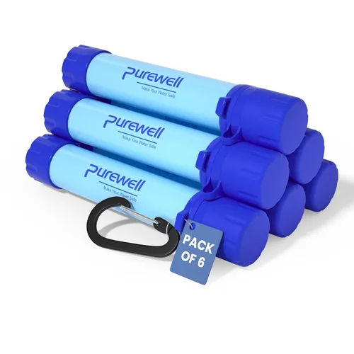 Vista 8 de Purewell Filtro de agua al aire libre Filtración de agua personal Paja de emergencia Equipo de supervivencia Purificador de agua para acampar