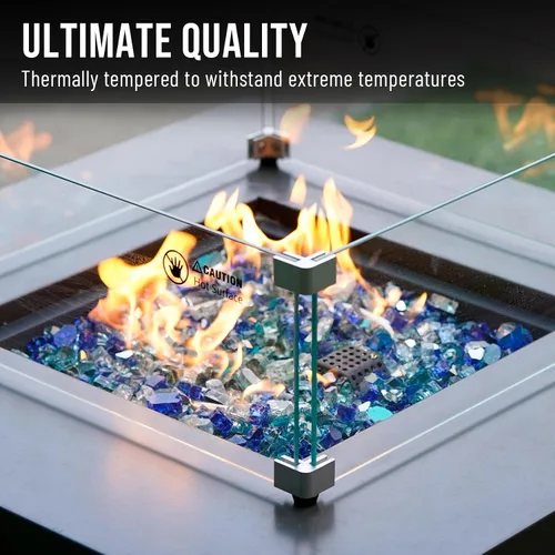 Vista 4 de Skyflame Vidrio de fuego mezclado de 10 libras para hoyo de fuego, chimenea, paisajismo, 1/2 pulgada azul aguamarina, platino, azul cobalto