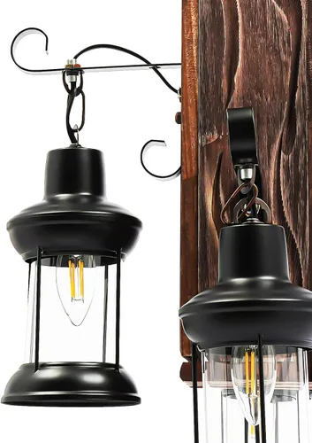 Vista 7 de DouSeiAi Lámpara colgante de madera industrial vintage de 4 luces, lámpara de araña retro con base E26, accesorio de techo colgante para cafetería