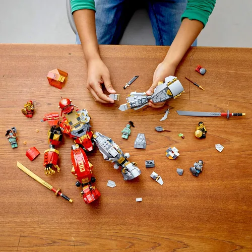 Vista 6 de LEGO NINJAGO Fire Stone Mech 71720 Kit de construcción con mecha ninja (968 piezas)