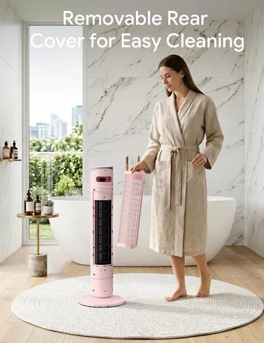 Vista 27 de ZAFRO Ventilador de torre inteligente para dormitorio, ventilador de torre oscilante de 120°, 28 pies/s de alta velocidad, 12 velocidades, 4 modos