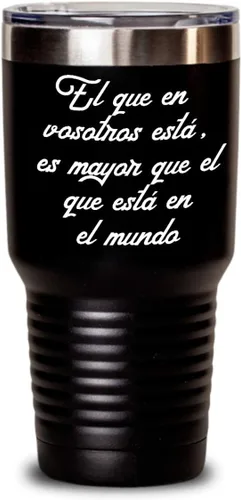 Vista 2 de Regalos católica cristianas vaso en espanol con versículos de la biblia para padres mayores