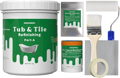 Vista 12 de Kit de reacabado de azulejos y bañera NADAMOO, blanco, sin herramientas, 500g/17 oz de emulsión y 10g de endurecedor