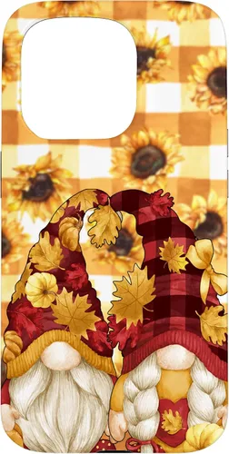Vista 14 de iPhone 16 Autumn Fall Gnome Pumpkin Buffalo Plaid Pattern Sunflower Case