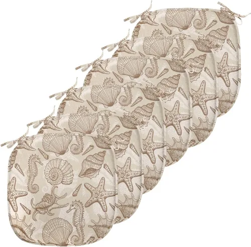 Vista 121 de Ambesonne Flamingo - Cojín de asiento para silla, diseño de fantasía exótica con elementos de vida silvestre hawaiana en colores pastel, acolchado