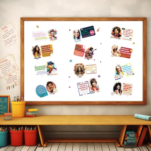 Vista 2 de 1step2dream Decoración de tablón de anuncios en español en inglés, 29 piezas inspiradoras con citas hispanas, calcomanías positivas bilingües