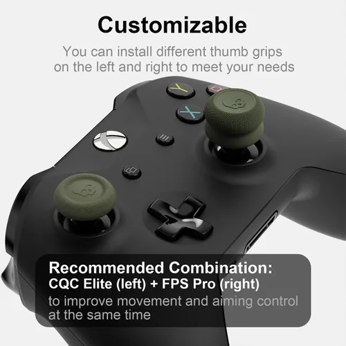 Vista 6 de Skull & Co. Skin, CQC and FPS Thumb Grips Joystick Cap Analog Stick Cover for Xbox Controller- Black, Set of 6