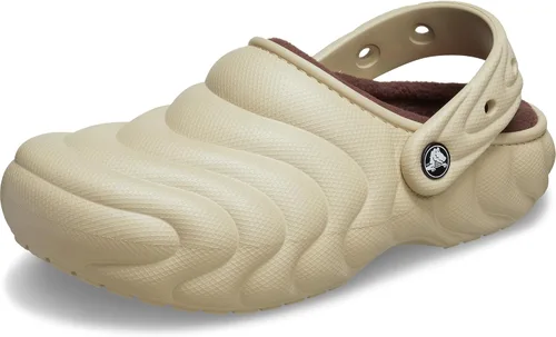 Vista 11 de Crocs Zuecos Unisex para Adultos Classic Lined Overpuff y Geometric Fuzzy Azul medianoche