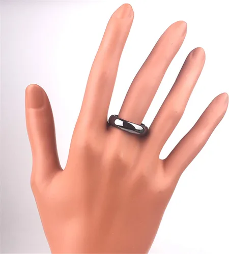 Vista 6 de 3 unids negro hematita imán piedra anillo absorber energía negativa equilibrio de ansiedad chakra anillo para mujeres hombres niñas niñas
