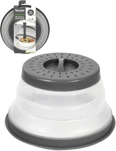 Vista 14 de Tovolo Cubierta antisalpicaduras para microondas para alimentos, mediano (rojo manzana acaramelada) – Tapa protectora antisalpicaduras de silicona