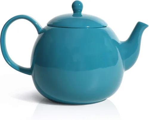 Vista 16 de Sweese Tetera de porcelana de 27 onzas con infusor para té de hojas sueltas, gris azulado
