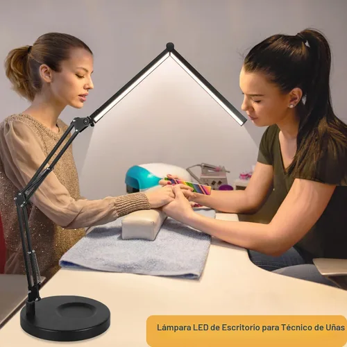 Vista 5 de Toolour Lámparas de escritorio para tecnología de uñas, lámpara de arquitecto doble grande de 24 W con control remoto, 5 colores, modo de sueño