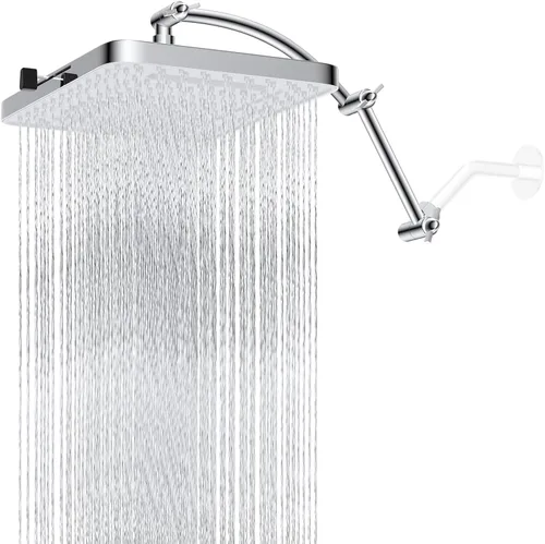 Vista 10 de Hibbent Cabezal de ducha con 5 modos de pulverización, cabezal de ducha de lluvia de alta presión de 13 pulgadas, cabezal de ducha grande para baño
