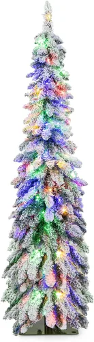 Vista 15 de Goplus Árbol de Navidad negro sin luz de 6 pies, árbol de Halloween artificial con 1036 puntas de rama, soporte de metal, árbol completo de Navidad