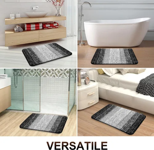 Vista 5 de OLANLY Juego de 2 alfombras de baño y alfombras de baño ombré, tamaño de alfombra de baño 30 x 20 pulgadas y juego de alfombra de baño 24 x 16 + 24