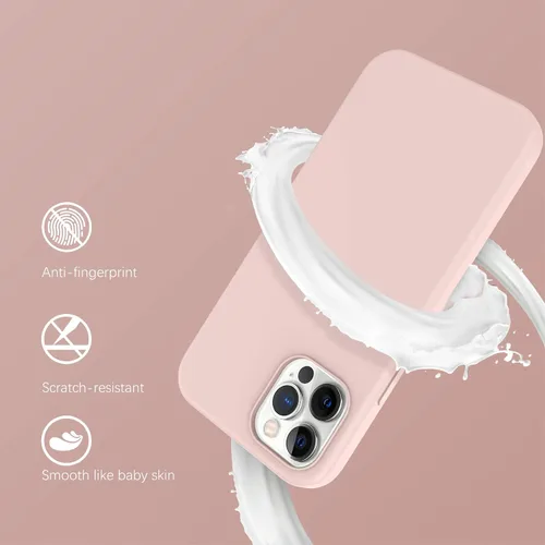 Vista 4 de DUEDUE Funda para iPhone 12 Pro Max de 6.7 pulgadas, silicona líquida de gel suave, funda delgada con forro de tela de microfibra, funda protectora