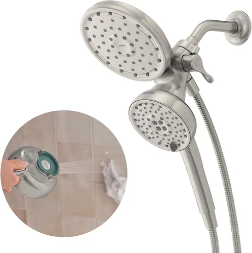 Vista 11 de Moen Magnetix - Cabezal de ducha cromado de 8 funciones y ducha de mano extraíble con spray de limpieza Power Boost, 260C1EP