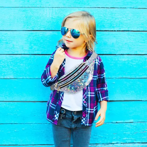 Vista 7 de 2 Piezas Holographic Fanny Pack Metallic Color Sport Waistbag para Mujeres Hombres Niños, Diamond Holographic Sliver and Black