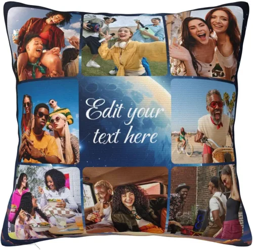 Vista 23 de Funda de almohada personalizada con imagen y texto, funda de almohada con foto personalizada, funda de almohada personalizada con foto, regalos
