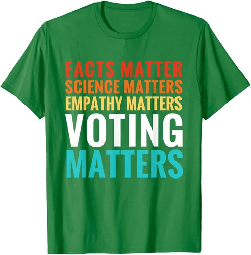 Vista 4 de Facts Matter Science Matters Voting Matters - Camiseta demócrata liberal, Negro, S