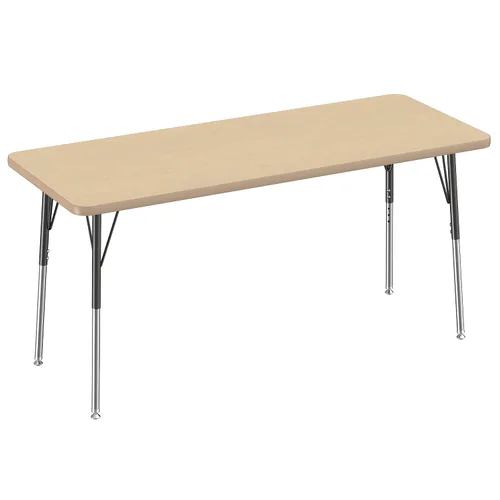 Vista 133 de FDP - Mesa rectangular para actividades escolares y de oficina (24 x 36 pulgadas), patas estándar con deslizadores giratorios, altura ajustable