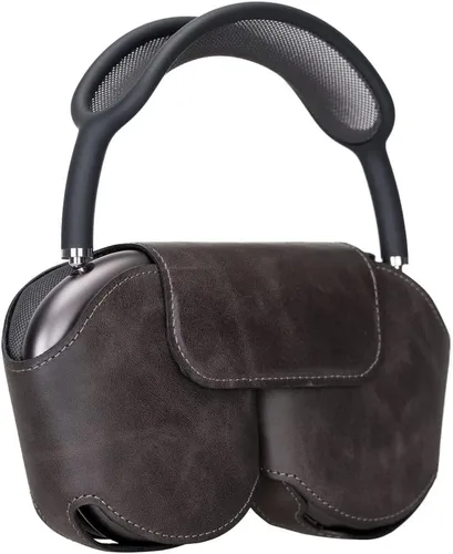 Vista 3 de HARDISTON Funda para AirPods Max, cuero genuino hecho a mano, fundas protectoras de cuero de alta calidad para los oídos, funda de transporte